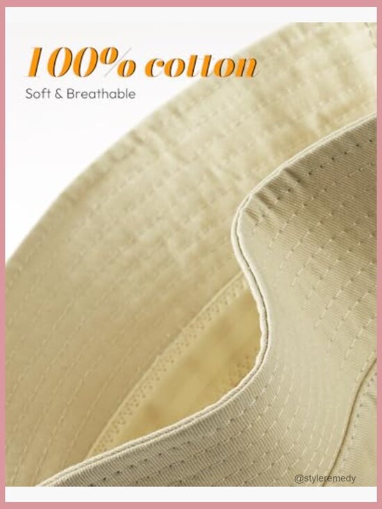 100% Cotton Bucket Hat Adjustable Drawstring Packable Sun Hat Unisex main image 5